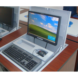 隐藏显示器电教室电脑桌_博奥_郴州电教室电脑桌