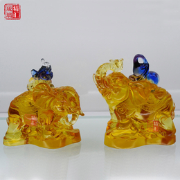 古法琉璃大象吉祥工艺品 广州古法琉璃生产厂家 琉璃礼品工厂