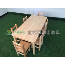 *园桌椅批发实木儿童桌子写字桌长方形桌子餐桌套装宝宝学习桌 *园实木桌椅