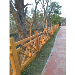 广西仿木栏杆厂家  公园景区栏杆护栏  河岸河提护栏价格做法