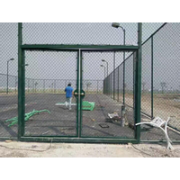 标准笼式足球场隔离栅 体育场勾花网护栏 pvc包塑 墨绿色