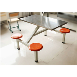 型号可定制不锈钢餐桌椅   可折叠连体餐桌椅