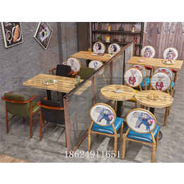 美式咖啡厅餐桌椅复古工业铁艺个性主题餐厅西餐厅茶餐厅桌椅组合