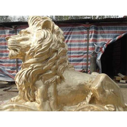 抚州狮子铜雕塑定制,世隆雕塑