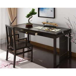 成都现代中式书桌 古典明清书桌定制 新中式禅意书桌