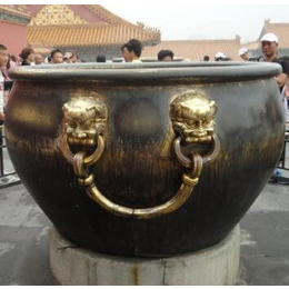 铜大缸|旭升铜雕|1.8米铜大缸整体铸造