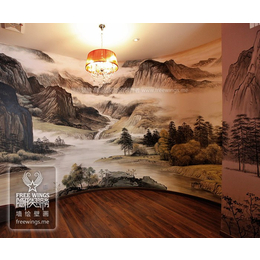 3d壁画背景墙、溧水壁画、南京*翅膀艺术公司(查看)