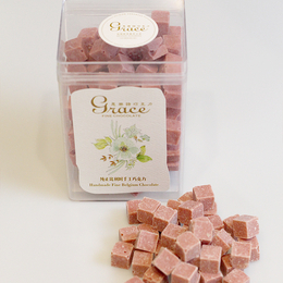 恩乐诗比利时进口手工草莓白巧克力豆150g纯可可脂休闲零食