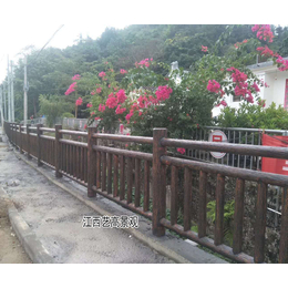 湖南水泥仿木栏杆厂家生产标准  长沙仿木护栏艺高景观施工制作