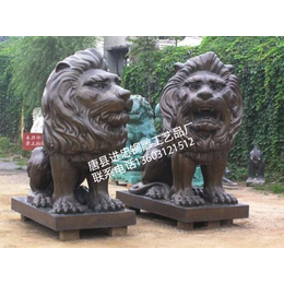哈尔滨铜雕狮子|进忠雕塑|铜雕狮子制作