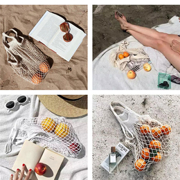 沙滩网兜袋定制-兰溪宏宇工艺品-沙滩网兜袋