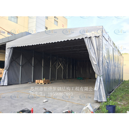  上海静安区折叠推拉雨棚大型户外钢结构遮阳篷工厂仓库帐蓬