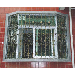 欧式铁艺防护窗、安徽得心金属制品公司、合肥铁艺防盗窗