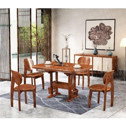 中式橡胶木餐桌批发,瑞升家具(在线咨询),橡胶木餐桌