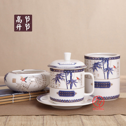 景德镇礼品陶瓷节节高升三件套茶具定制厂家