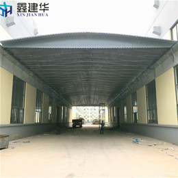 绍兴县停车棚生产厂家 两厂房之间可搭建轨道伸缩雨棚