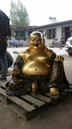福建弥勒佛-天顺雕塑-贴金彩绘弥勒佛铜像