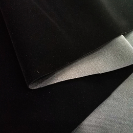 黑色绒布针织底单面平板植绒布