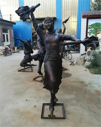 西藏步行街人物铜雕塑-博轩雕塑-步行街人物铜雕塑定制