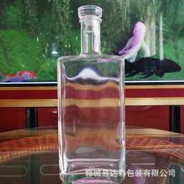 现货供应晶白料玻璃酒瓶500ml白酒瓶 方形透明色玻璃瓶子缩略图