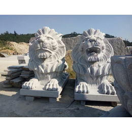 惠安石雕厂石狮子加工定制 石雕狮子