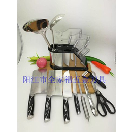 阳江厨房刀具组合12件套 复合钢厨房刀具十二件套组合