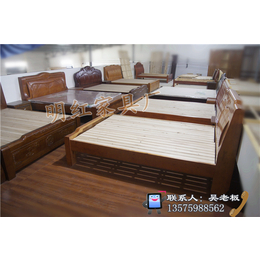新中式实木床、实木床、旺年家具品质保证