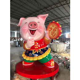 供应厂家*玻璃钢卡通猪雕塑新年吉祥物卡通动物雕塑缩略图