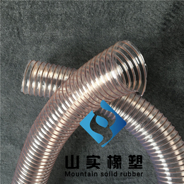 高强度聚酯型PU透明镀铜钢丝软管 *吸尘钢丝管