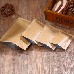 牛皮纸小包装袋现货磨砂开窗自立袋干果坚果可定制