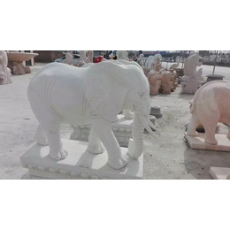 石雕汉白玉大象工艺品雕塑