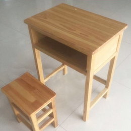 学校单人实木课桌凳