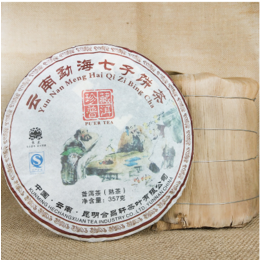 小懒猪云南普洱茶勐海七子饼熟茶357g