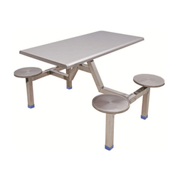 HL-A19112四位不锈钢圆凳连体餐桌
