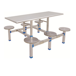 HL-A19117六位不锈钢圆凳连体餐桌