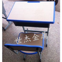学校桌椅世杰批发不锈钢课桌椅结构牢固
