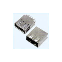 USB A母2.0母端焊线式 180度焊线加马口铁连接器
