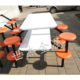 西安世杰餐桌 供应定制4人餐桌 连体餐桌椅送货安装