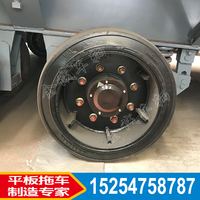 压配式实心胎定制30吨低速平板拖车需要的轮胎型号和载重分析