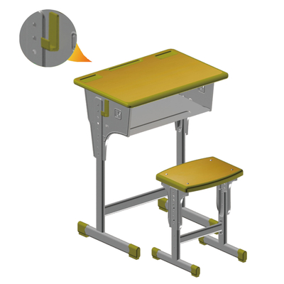 单柱单层外升降课桌凳