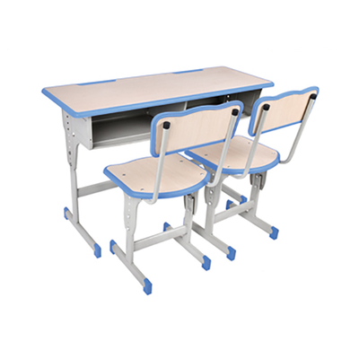 中小学双人单柱外升降课桌椅