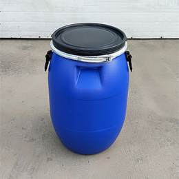 全新PE60升塑料桶60公斤抱箍法兰塑料桶厂家