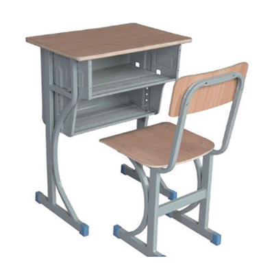 中小学单人K型双层固定课桌椅