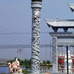 唐朝石雕龙柱作用 陵园石雕深浮雕龙柱 文化柱零售