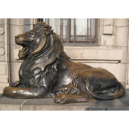 怡轩阁铜雕制作-莱芜大型铜狮子雕塑