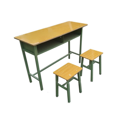 中小学双人四脚单层固定课桌凳