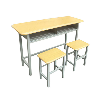 中小学双人四脚单层固定课桌凳