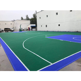 德彩篮球场悬浮地板广西南宁室外拼装塑料地板