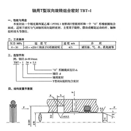 轴用T型双向旋转组合密封TBT-I 四氟T型组合密封