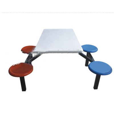 4位玻璃钢固定圆凳餐桌